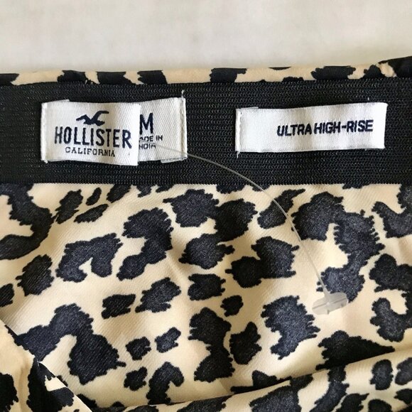 Hollister Ultra High Rise Midi Skirt Leopard Print Elastic Waist Size Medium - Picture 2 of 6